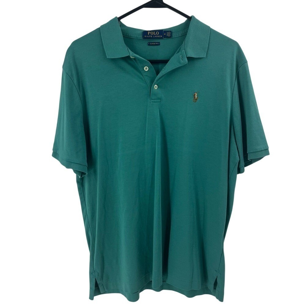 Polo‎ Ralph Lauren Mens Classic Fit Short Sleeve Cotton Polo Shirt Teal Green M